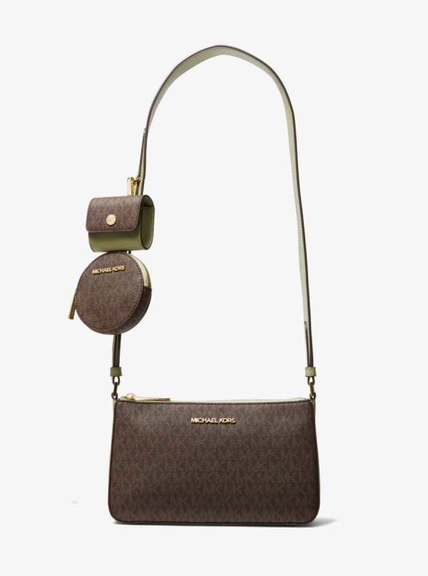 Damske Taška Cez Rameno Michael Kors Jet Set Travel Small Logo with Pouches Svetlo Olivovo Zelená - Kabelky Michael Kors Obchod | LKJPZ-6920